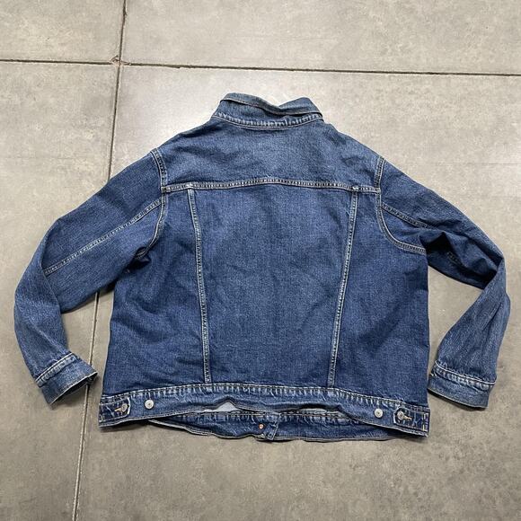 Old Navy Jacket Womens 2X Blue Denim Jean Trucker Button Front Pockets Plus Size - Picture 8 of 8
